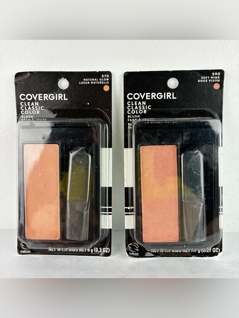 Cover Girl Clean Classic Color Blush NIP Set of 2 Soft Mink & Natural Glow